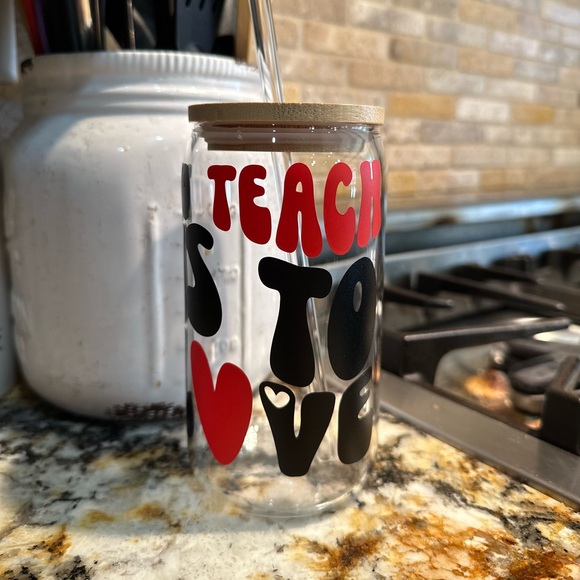 NEW-To teach is to love beer glass can - Picture 6 of 6